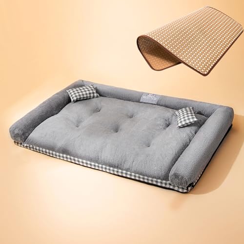 LULUMAIC Orthopädisches Hundebett für große Hunde wasserdichtes Haustierbett mit den Seiten Nicht rutsch unten Big Dog Couch Bett mit waschbarer Abnehmbarer Abdeckung (Grau M4) von LULUMAIC