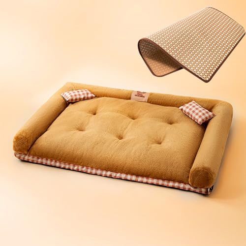 LULUMAIC Orthopädisches Hundebett für große Hunde wasserdichtes Haustierbett mit den Seiten Nicht rutsch unten Big Dog Couch Bett mit waschbarer Abnehmbarer Abdeckung (brauner L4) von LULUMAIC