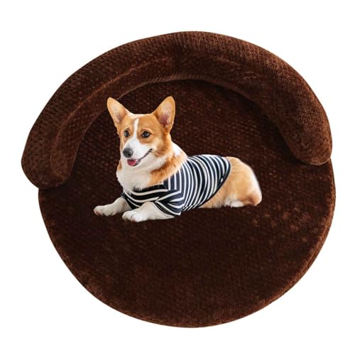 LULUMAIC Orthopädisches Hundebett mit Kissenkissen, beruhigendem runden Hundekatzennett, Hundesofa -Bett mit abnehmbaren und waschbaren Abdeckungen für große, mittlere und kleine Hunde, braun, XL von LULUMAIC