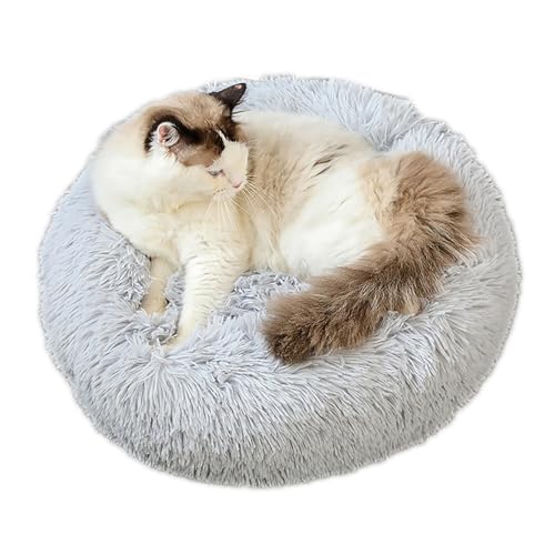 LULUMAIC Pet Fluffy Hundebetten Hundebett mittelgroße Hund, Orthopädische Hundesofa Betten für übergroße Couch -Designmaschine Waschbar, Katzenbetten und Haustierbetten (grau 70 cm) von LULUMAIC