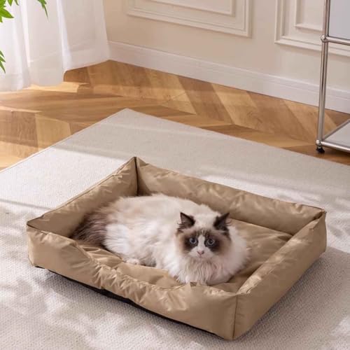 LULUMAIC Wasserdichtes Hundebett, Flauschiges beruhigendes Haustierbett, Katzenbett, Hundesofa, Hundematte mit Anti-Rutschboden, leicht sauber für kleine bis große Hunde und Katzen, braun, 3XL von LULUMAIC