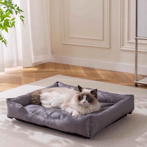 LULUMAIC Wasserdichtes Hundebett, Flauschiges beruhigendes Haustierbett, Katzenbett, Hundesofa, Hundematte mit Anti-Rutschboden, leicht sauber für kleine bis große Hunde und Katzen, grau, 3XL von LULUMAIC