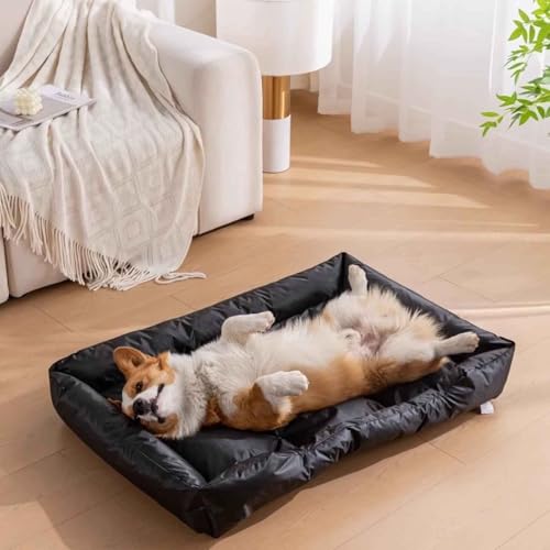 LULUMAIC Wasserdichtes Hundebett, Flauschiges beruhigendes Haustierbett, Katzenbett, Hundesofa, Hundematte mit Anti-Rutschboden, leicht sauber für kleine bis große Hunde und Katzen, schwarz, XXL von LULUMAIC