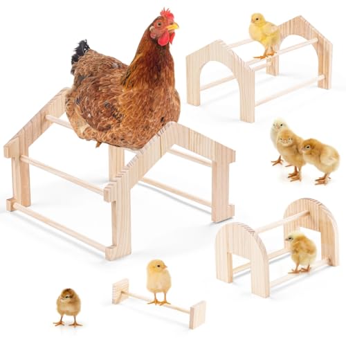 Chick Stand Training Sitzstangen, Holz 4 Stück, Holz Huhn Roosting Bars für Unterhaltung, Spielzeug Gym Dschungel Sitzstange für Stall & Broder, Küken von LUMINFLY