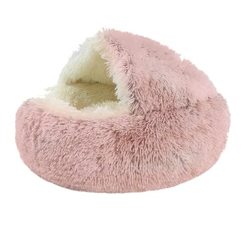 1Pcs Haustier Hund Katze Bett Runde Plüsch Katze Selbstwärmendes Bett Haus Weiches Langes Plüsch Bett Für Kleine Hund Katze Nest Haustier Schlafhöhle Kissen von LUNYY