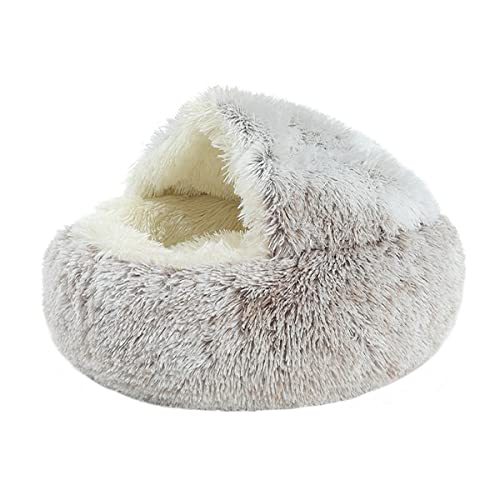 LUNYY 1 Stücke Winter Plüsch Haustier Katze Bett Rundes Katzenkissen Katzenhaus 2 In 1 Warmer Katzenkorb Haustier Schlafsack Katzennest Zwinger Für Kleine Hundekatzen von LUNYY