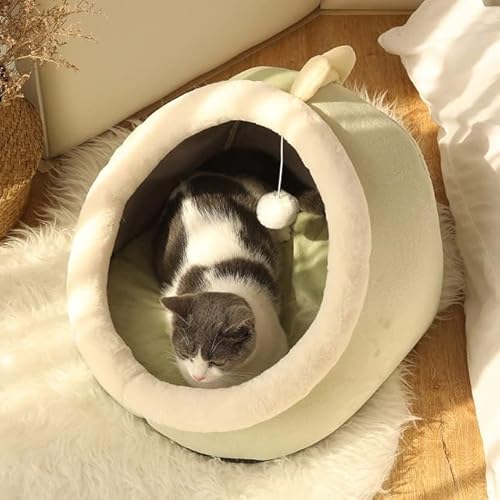 LUNYY Niedliches Katzenbett, Warmer Haustierkorb, gemütliches Kätzchen-Liegekissen, Katzenhaus, Zelt, sehr weich, kleine Hundematte, Tasche für waschbare Höhlen- und Katzenbetten von LUNYY