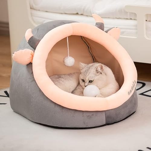 LUNYY Süßes Katzenbett, Warmer Haustierkorb, abnehmbares Kätzchen-Liegekissen, Katzenhaus, weiche kleine Hundematte, Tasche, gemütliches Katzenbett, Sofahaus von LUNYY