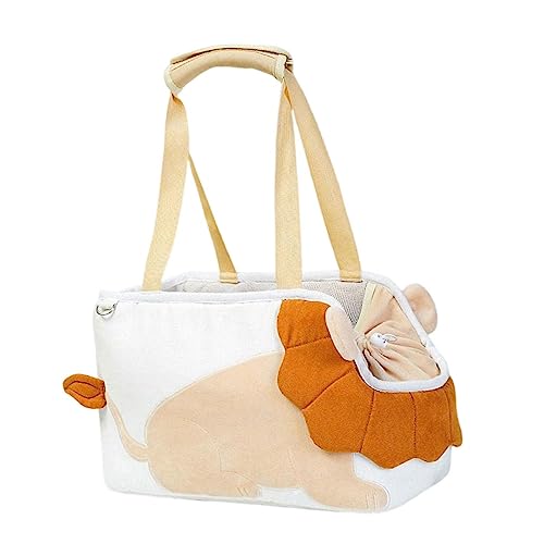 LUOFANG Tragbare Haustier-Katzenträger-Einkaufstasche mit Cartoon-Motiv, großes Fassungsvermögen, Sichtfenster, atmungsaktive Haustier-Träger-Sightseeing-Tasche von LUOFANG