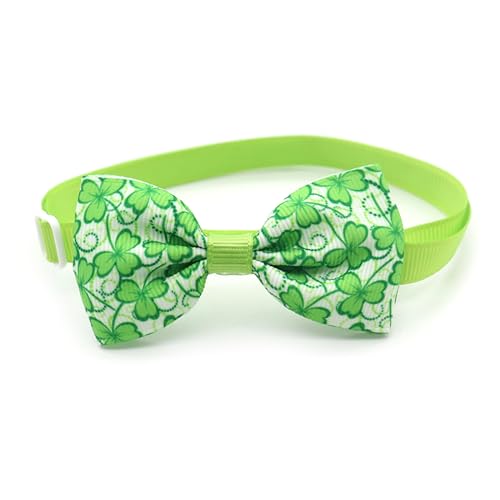 LUOFENG Fliege, Halsband für Hunde und Katzen, Blumenhalsband, Kleeblätter, Patrick's Day-Thema, Hundehalsband, Halskette, niedliches Mädchenhalsband, Fliegen von LUOFENG