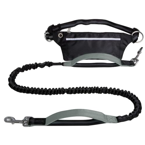 LUOLIE Hundehalsband, Zugkabel, multifunktionale Gürteltasche mit langer Leine, Set zum Laufen, Joggen, reflektierende Sporttasche von LUOLIE