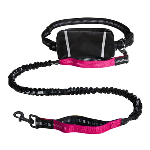 LUOLIE Hundehalsband, Zugkabel, multifunktionale Gürteltasche mit langer Leine, Set zum Laufen, Joggen, reflektierende Sporttasche von LUOLIE