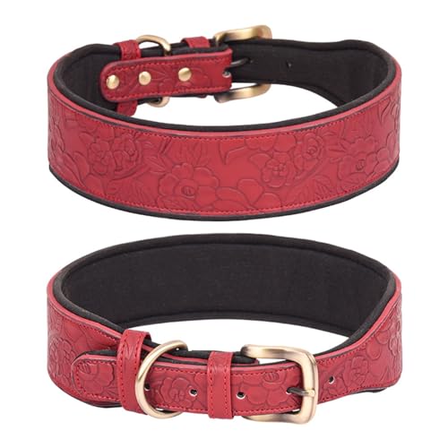 LUOLIE Hundehalsband, verstellbares Hundehalsband, modisches breites Halsband, Leder-Halsbänder für große Hunde, italienische Windhunde, Haustierzubehör von LUOLIE