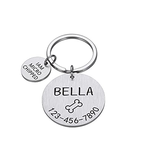 HundeanhäNger Mit Gravur Graviertes Hundepet ICH WÜRDE Tag Personalisierter Name Telefon Knochen Blume Pet ICH WÜRDE Name für Katze Welpen Hundetikett Anhänger Keyring Pet Zubehör Hundemarke Mit Gravu von LUOSHUAI