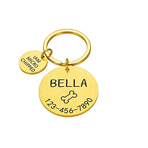 HundeanhäNger Mit Gravur Graviertes Hundepet ICH WÜRDE Tag Personalisierter Name Telefon Knochen Blume Pet ICH WÜRDE Name für Katze Welpen Hundetikett Anhänger Keyring Pet Zubehör Hundemarke Mit Gravu von LUOSHUAI