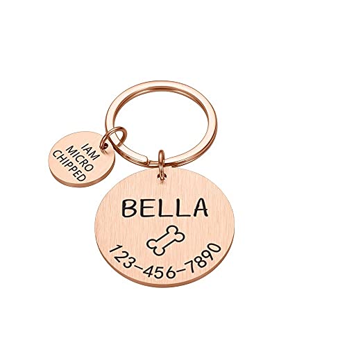 HundeanhäNger Mit Gravur Graviertes Hundepet ICH WÜRDE Tag Personalisierter Name Telefon Knochen Blume Pet ICH WÜRDE Name für Katze Welpen Hundetikett Anhänger Keyring Pet Zubehör Hundemarke Mit Gravu von LUOSHUAI