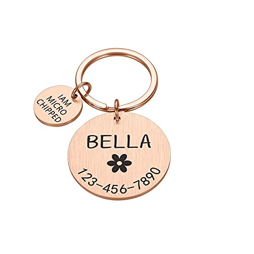 HundeanhäNger Mit Gravur Graviertes Hundepet ICH WÜRDE Tag Personalisierter Name Telefon Knochen Blume Pet ICH WÜRDE Name für Katze Welpen Hundetikett Anhänger Keyring Pet Zubehör Hundemarke Mit Gravu von LUOSHUAI