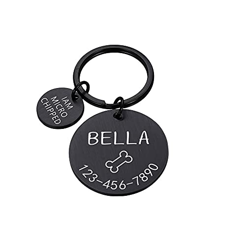 HundeanhäNger Mit Gravur Graviertes Hundepet ICH WÜRDE Tag Personalisierter Name Telefon Knochen Blume Pet ICH WÜRDE Name für Katze Welpen Hundetikett Anhänger Keyring Pet Zubehör Hundemarke Mit Gravu von LUOSHUAI