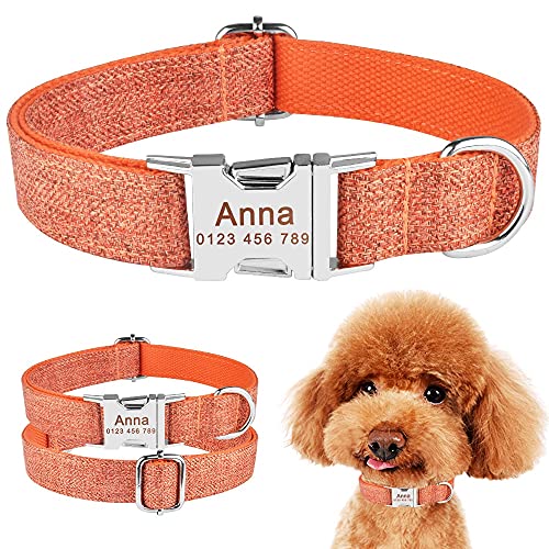 HundeanhäNger Mit Gravur Nylon-Mode-Junge Mädchen Unisex-Hundekragen-Produkte-Haustierkragen Kleiner Großer Personalisierter Hundekragen Benutzerdefinierter Gravierter Name ICH WÜRDE Schild Hundemarke von LUOSHUAI