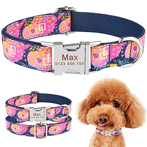 HundeanhäNger Mit Gravur Nylon-Mode-Junge Mädchen Unisex-Hundekragen-Produkte-Haustierkragen Kleiner Großer Personalisierter Hundekragen Benutzerdefinierter Gravierter Name ICH WÜRDE Schild Hundemarke von LUOSHUAI