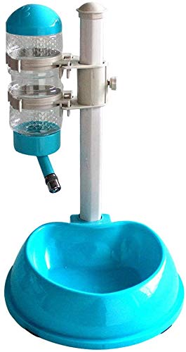 Hundenapf Automatische Haustierkatze-Hund-Feeder-Wasser-Trinker-Dispenser-Hamster-Ständer-Spülschüsselhöhe-einstellbares stehendes Self-Food-Feeder for Haustier Futternapf Katze ( Color : Blue ) von LUOSHUAI