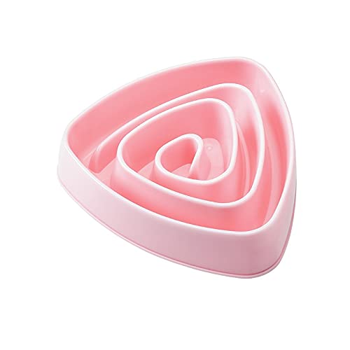 Hundenapf Dreieckiger Hund Langsames Essen Trainingsschüssel Welpen Kätzchen Kunststoff Lebensmittel Fütterungsschale Pet Vermeiden Choke Feeder Pet Hundeschüsseln Futternapf Katze ( Color : Pink ) von LUOSHUAI