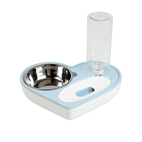 LUOSHUAI Hundenapf Die Neue Liebe- und feuchtigkeitsdichte Mund-Dual-Use-Schüssel-Katze Automatische Wasser-Fütterungsschale kleine und mittlere Hunde Futternapf Katze (Color : Blue) von LUOSHUAI