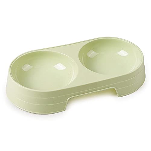 LUOSHUAI Hundenapf Double Pet Bowns Hundefutter Water Feeder Edelstahl Haustier Trinkrinde Teller Feeder Katze Welpen Fütterung Lieferungen Kleines Hund Zubehör Futternapf Katze (Color : Small Green) von LUOSHUAI