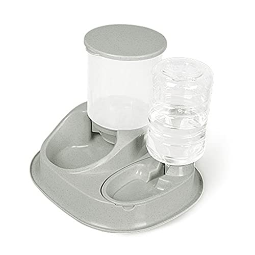 LUOSHUAI Hundenapf Große Kapazität Pet Feeder Pet Dog Katzen Welpen Automatische Wasserspender Trinkflasche Food Food Bowl Dog Feeder Pet Supplies Futternapf Katze (Color : Grey) von LUOSHUAI