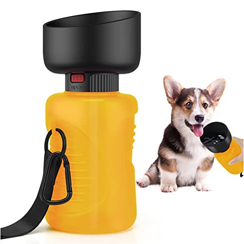 Faltbare Trinkflasche Hunde für Unterwegs - 500ml Hunde Trinkflasche Wasserflasche, Tragbare Hunde Katzen Flasche Bpa-Frei für Camping, Wandern, Training, Outdoor von LUPATDY