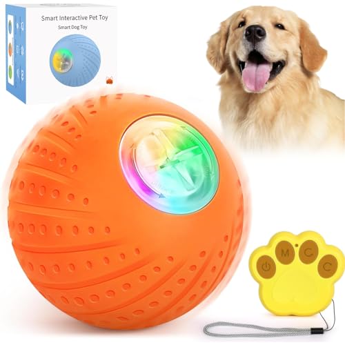 LUPATDY Interaktiver Hundespielzeugball Hundespielzeug - WiederaufladbarIntelligenter Hundespielzeug Ball mit Fernbedienung, IP54 Wasserdicht Selbstrollender Ball Hund für Hunde Aktivitäten von LUPATDY