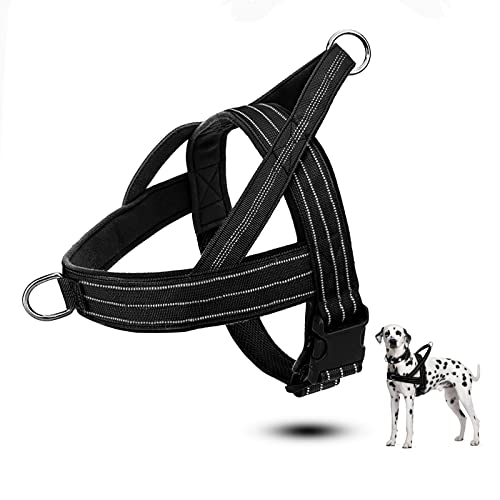 Hundegeschirr Mittelgroße Hunde, Hundegeschirr Grosse Gunde, Reflektierend Geschirr Hund Groß, Antizuggeschirr für Hunde, mit Weich Gepolstert, Reflektierend, Verstellbar (M) von LURICO