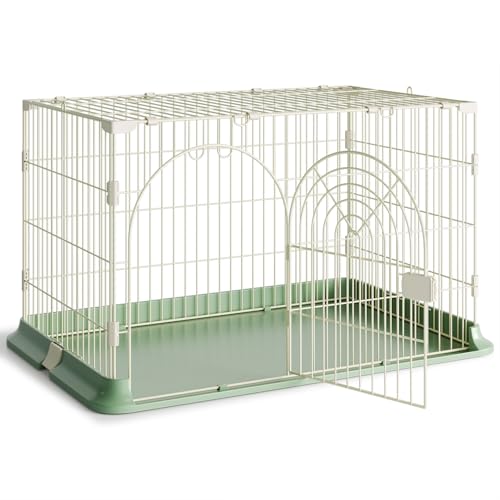 LURIVA 101,6 cm Home Style Haustierkäfig mit Boden, Hundekäfig für kleine mittelgroße Hunde, Kaninchenkäfig, Katzenkäfig, Welpenhundekäfig, Hundehütte mit Trennwand, für Kleintiere im Innenbereich, von LURIVA