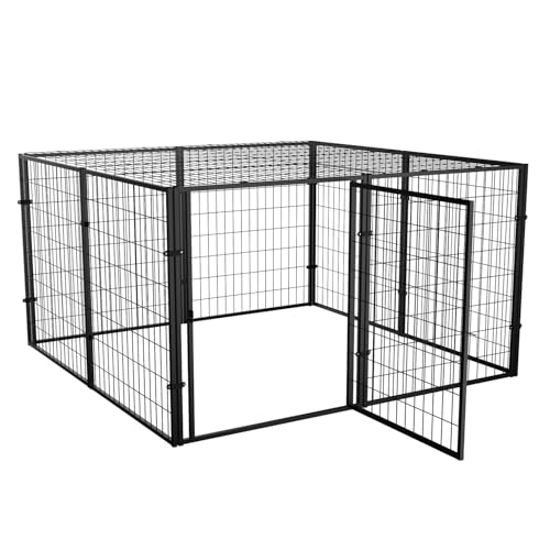 LURIVA Extra große Hundebox, 121,9 x 121,9 x 71,1 cm, verstärkte verbesserte Version, Hundekäfige für mittelgroße und große Hunde, großer Hundekäfig, Hundehütte, Welpenlaufstall, Haustierkäfig, von LURIVA