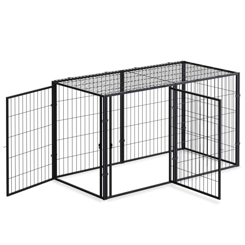 LURIVA Große Hundebox mit Doppeltüren, 121,9 cm L x 71,1 cm H, Hundekäfig, Hundehütte, große Hundebox für kleine, mittelgroße und große Hunde, Welpen-Hunde-Laufstall, Haustierkäfig, von LURIVA