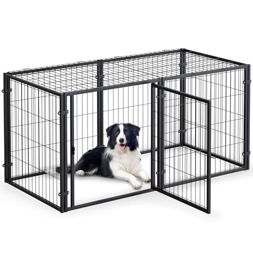 LURIVA Robuste große Hundebox, 121,9 cm L x 61 cm H, Hundekäfig, Hundehütte, große Hundebox für kleine, mittelgroße und große Hunde, Welpenlaufstall, Haustierkäfig, Haustier-Laufstall, Hof, Indoor von LURIVA