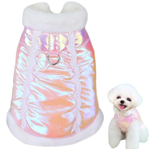 Fleece Winterjacke für Kleine Hunde Winter Hundemantel Hundejacke Mantel Warme mit D Ring Weiches Haustierweste Welpen Bekleidung für Kaltes Wetter Winddicht Rosa (M) von LUVDECO