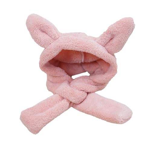 Hundehals und Ohrenwärmer für Hunde Hunde Warm Winddicht Wintermütze Ohrwärmer Kapuze Warm Schal für Kleine Haustiere Flauschige Warme Hundehut M (Rosa) von LUVDECO