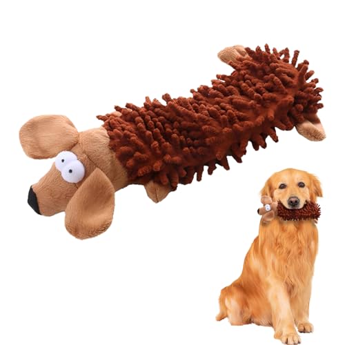 LUVDECO Hundespielzeug Plüsch Hundespielzeug Quietschspielzeug Hund Kuscheltier für Hunde Aus Solftplüsch gefüllte Hundekauspielzeug für Kleine Mittelgroße Hunde (Braun) von LUVDECO