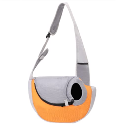 LUVYIMO Haustiertasche Pet Umhängetasche Aausgehende Tasche Modetrend Mode Schräge Katze Tasche (L, Grauweiß mit Orange) von LUVYIMO