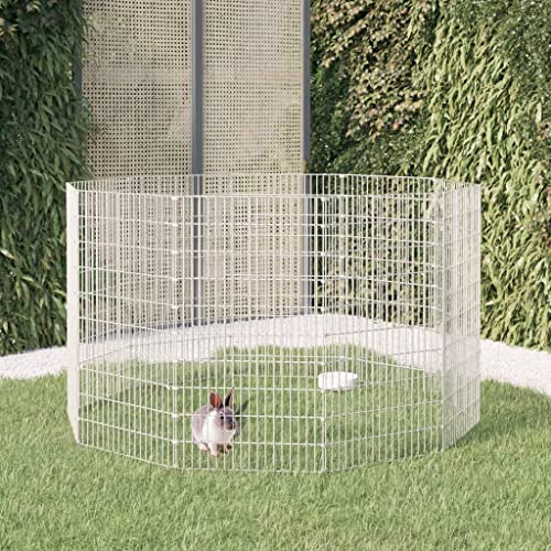 Kleintiergehege/Freilaufgehege/Kaninchengehege, Gehege für Hamster Kaninchen Meerschweinchen, 10er Set, 54 x 100 cm Größe jedes Paneels, Verzinktes Eisen Kleintiergehege/Freilaufgehege/Kaninchengehege, Gehege für Hamster Kaninchen Meerschweinchen, 10er Set, 54 x 100 cm Größe jedes Paneels, Verzinktes Eisen von LVHUIDEH