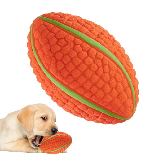 LVTFCO Hunde-Rugby-Spielzeug, Hundefußball, Welpenspielzeugbälle, Haustier-Hundespielzeugbälle, quietschendes Welpenspielzeug, interessantes Fußball-Zahnreinigungs-Baumwollfüllspielzeug für Hunde von LVTFCO