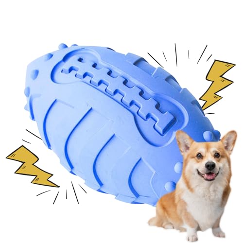 LVTFCO Kauspielzeug für Hunde | Gummi-Quietsch-Fußball-Fetch | Langlebiger, robuster, leicht zu reinigender interaktiver Hundekauball für mittelgroße Hunde von LVTFCO