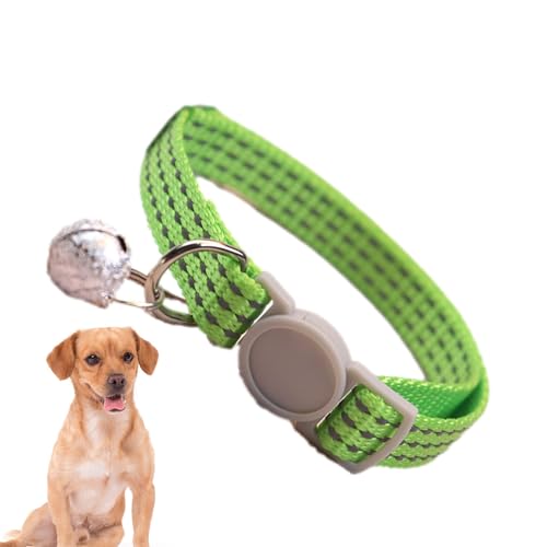 LVTFCO Sicherheitshalsbänder aus Nylon für Hunde,Hunde- und Kätzchenhalsband mit Glöckchen | Verstellbares Hundehalsband Basic Collars,Kitten Collars Reflektierende Sicherheits-Hundehalsbänder aus von LVTFCO