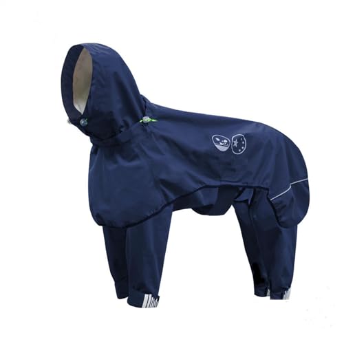LVYUDS Einstellbar Regenmantel Hund, Alles Inklusive mit Kapuze 4 Beine Hunde Regenmantel, Reflektierend Wasserdicht Winddicht Regenjacke Hund für mittel zu Große Hunde(Color:Blau,Size:XL) von LVYUDS