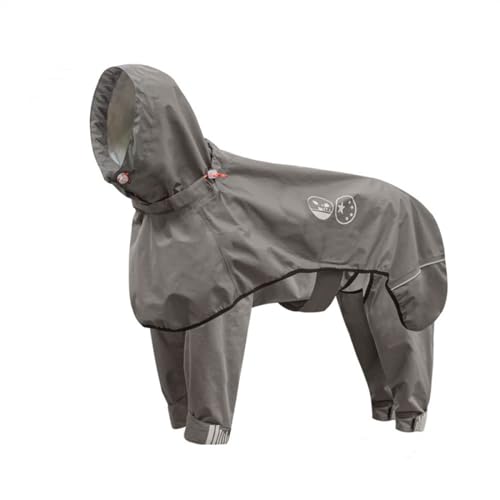 LVYUDS Einstellbar Regenmantel Hund, Alles Inklusive mit Kapuze 4 Beine Hunde Regenmantel, Reflektierend Wasserdicht Winddicht Regenjacke Hund für mittel zu Große Hunde(Color:Khaki,Size:XS) von LVYUDS