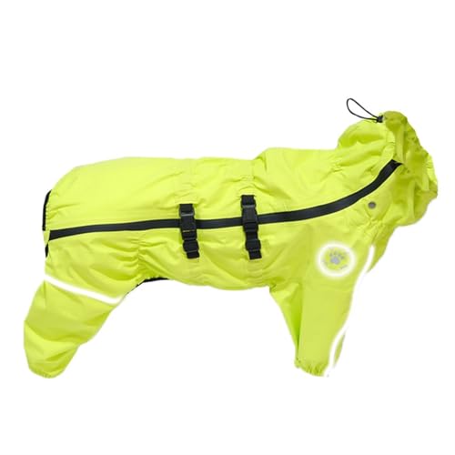 LVYUDS Groß/Mittel Regenmantel Hund 4-Beinig Alles Inbegriffen Wasserdicht Regenjacke Hund Park Strand Spielen Wandern Verstellbar Halsgamasche Taille Abschlepp-Loch(GrüN,4XL) von LVYUDS