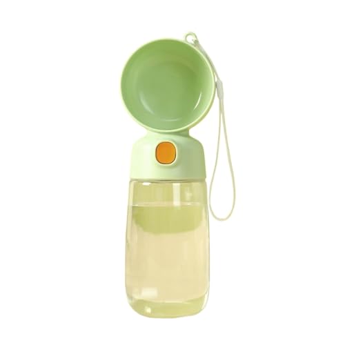 LVYUDS Hundetrinkflasche for Unterwegs 2 in 1, Auslaufsicher Hunde Trinkflasche mit Futterbehälter, Trinkflasche Hund for Hunde Campingreisen zu Fuß (Color : GrüN, Size : Water Cup) von LVYUDS