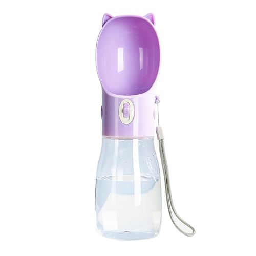 LVYUDS Hundetrinkflasche for Unterwegs mit Futterbehälter, Hunde Trinkflasche Auslaufsicher, Trinkflasche Hund for Draussen Gehen Reisen for Hunde Kleiner Rassen (Color : Purple, Size : 500ml) von LVYUDS