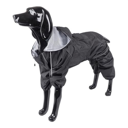 LVYUDS Kippschalter Regenmantel Hund Reflektierend mit Kapuze, 4 Beine Wasserdicht Alles Inklusive Hunde Regenmantel Einstellbar Kordelzug mit Tasche, Hundemantel für Gehen(Size:L) von LVYUDS